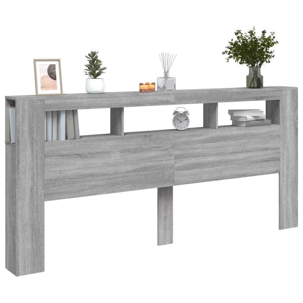 Tête de lit à LED sonoma gris 220x18,5x103,5 cm bois ingénierie - XIOS