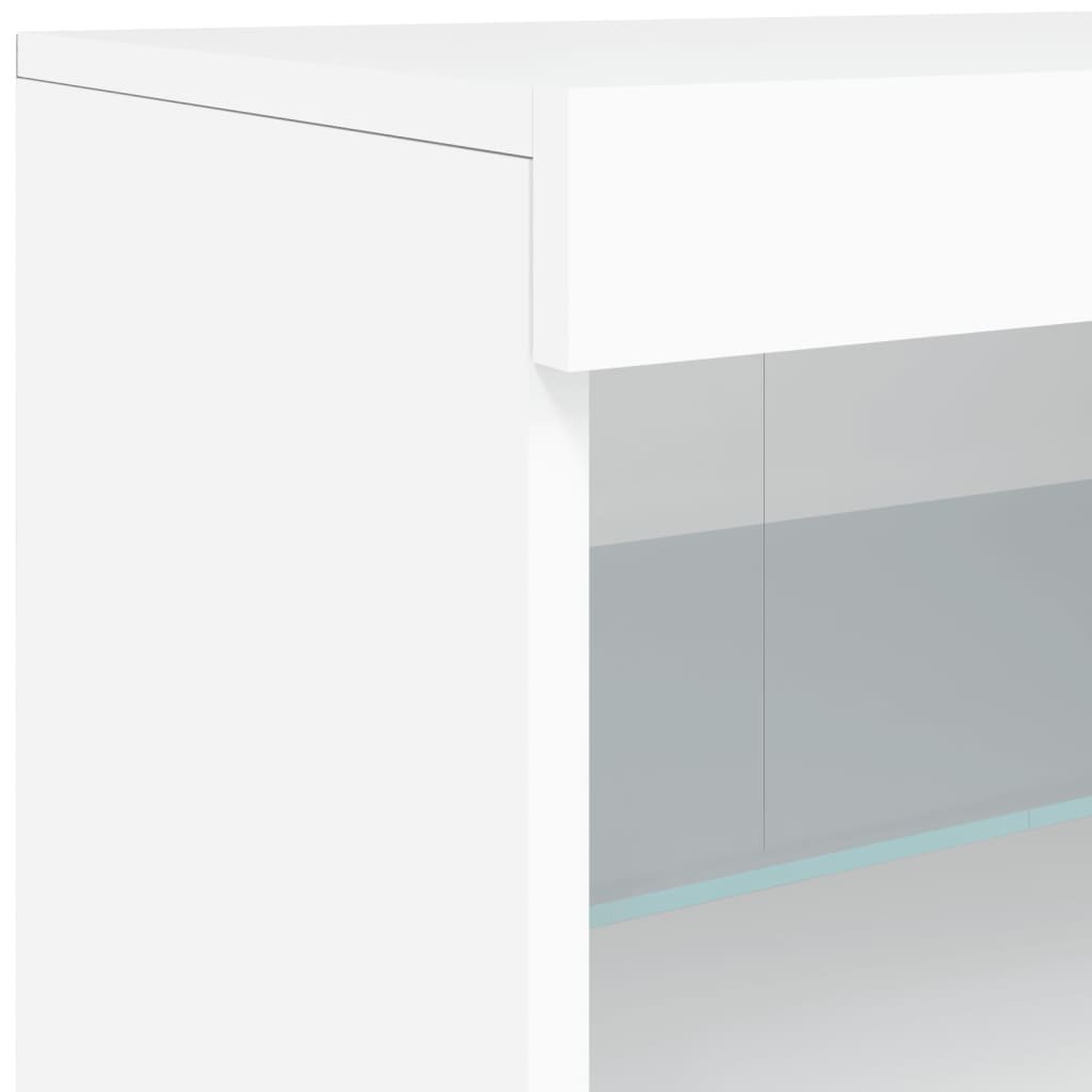 Buffet avec lumières LED blanc 162x37x67 cm