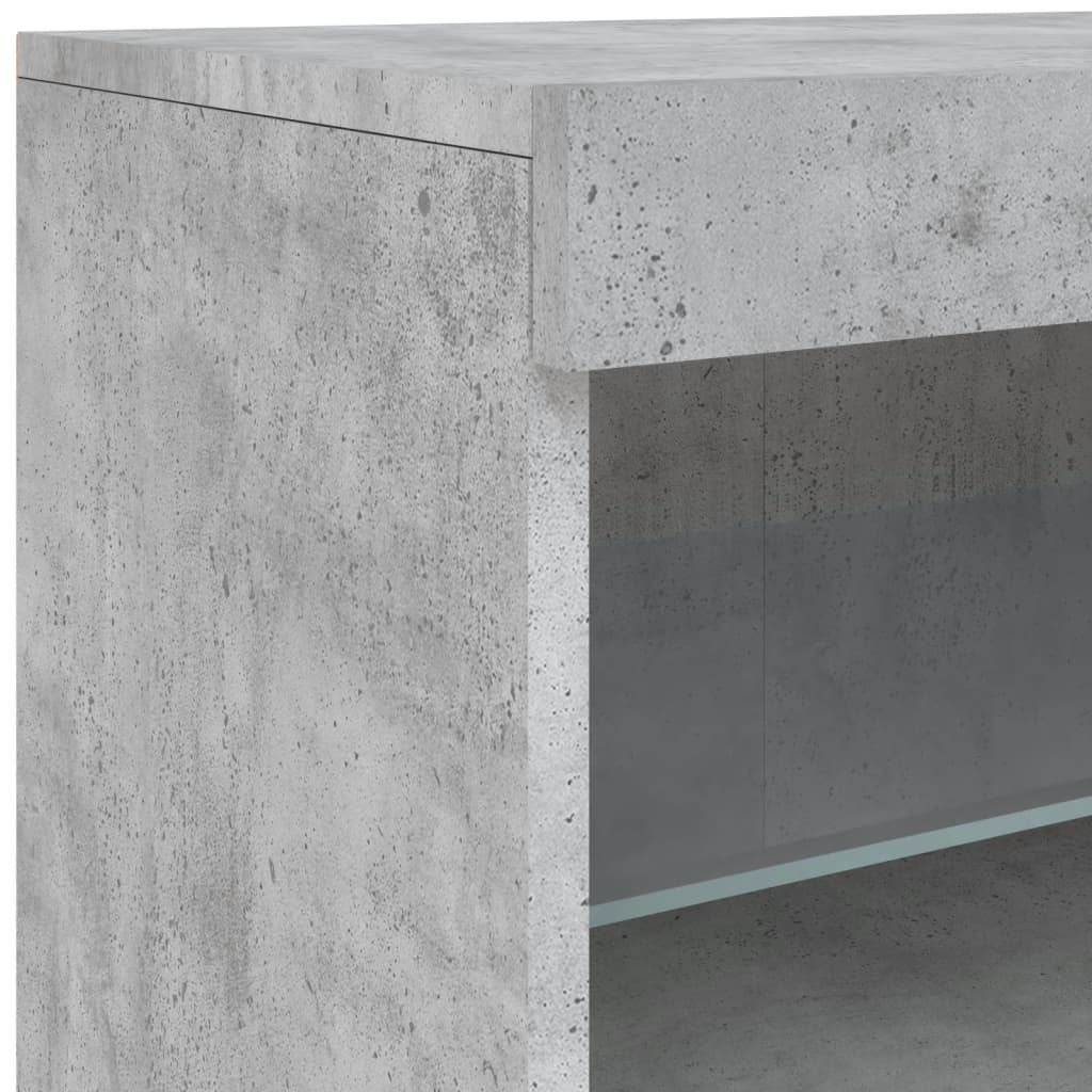 Buffet avec lumières LED gris béton 162x37x67 cm