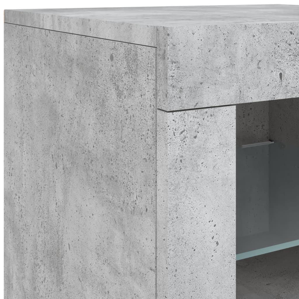 Buffet avec lumières LED gris béton 162x37x67 cm - XIOS