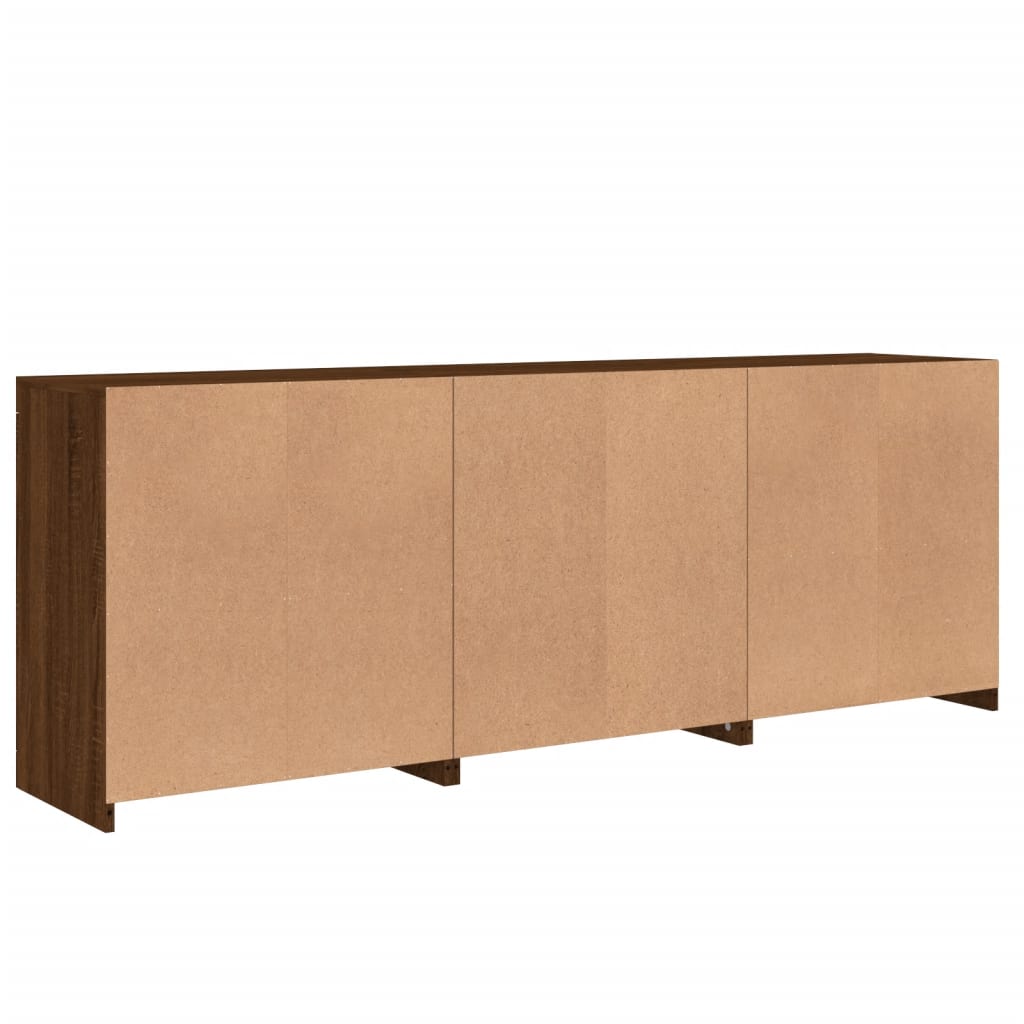 Buffet avec lumières LED chêne marron 181,5x37x67 cm - XIOS