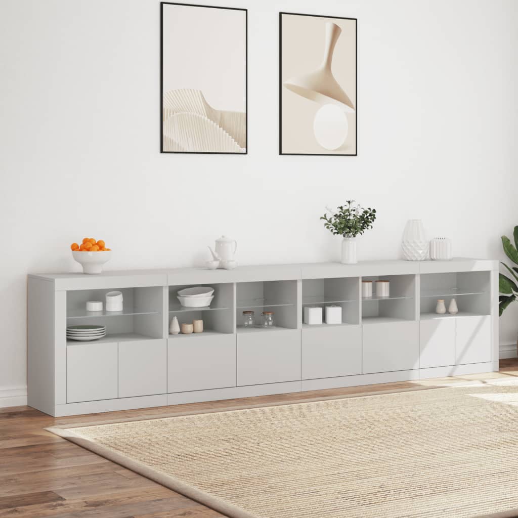 Buffet avec lumières LED blanc 283x37x67 cm - XIOS