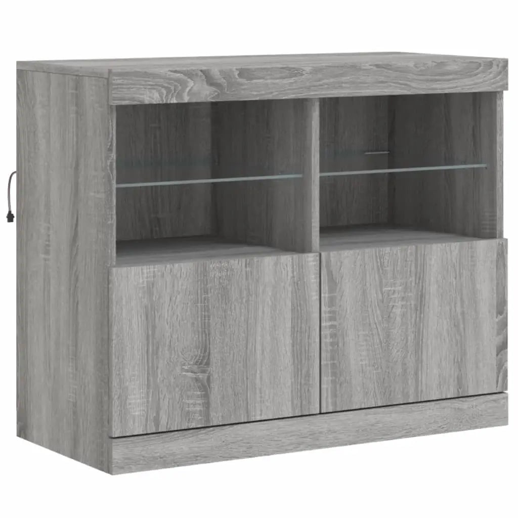 Buffet avec lumières LED sonoma gris 283x37x67 cm - XIOS