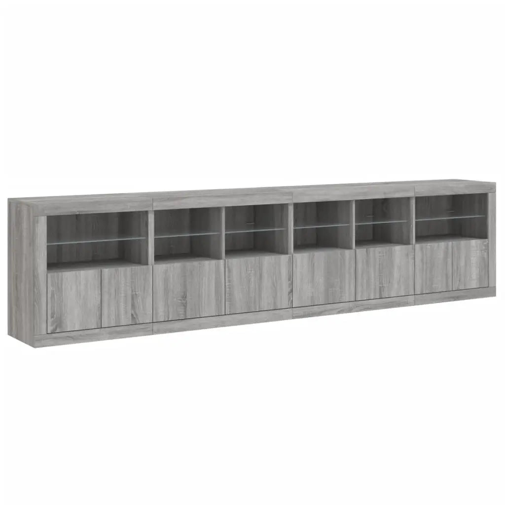 Buffet avec lumières LED sonoma gris 283x37x67 cm - XIOS