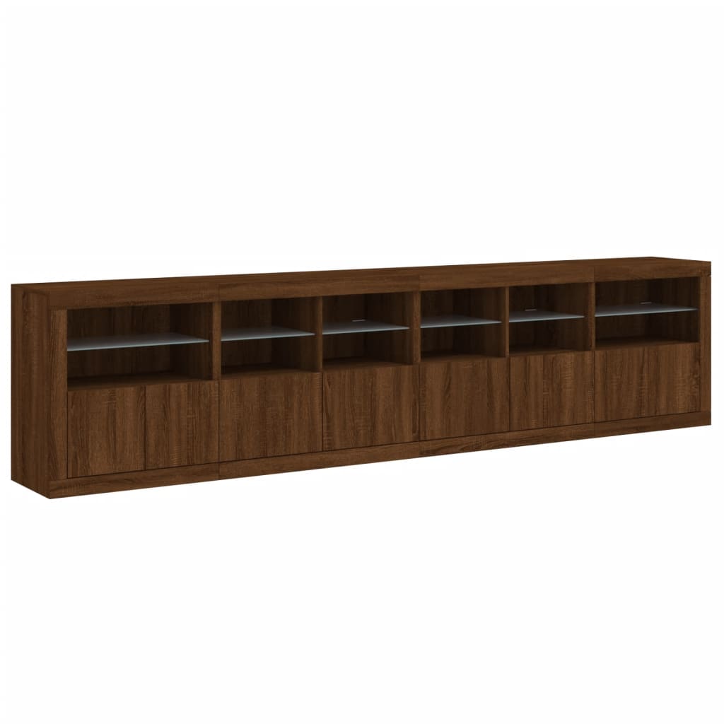 Buffet avec lumières LED chêne marron 283x37x67 cm - XIOS