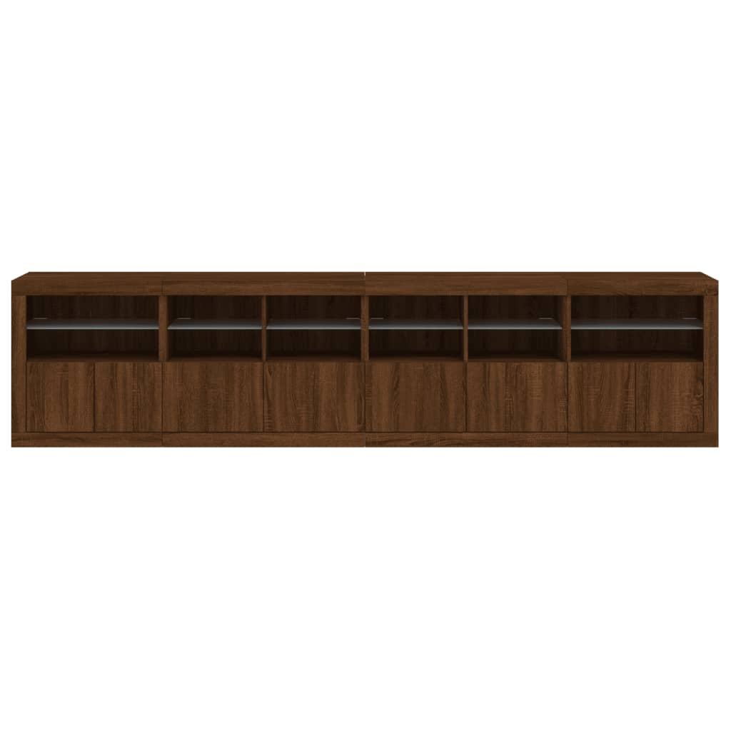 Buffet avec lumières LED chêne marron 283x37x67 cm - XIOS
