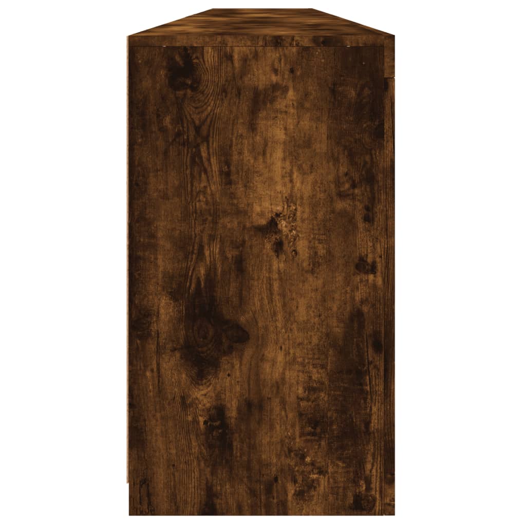 Buffet avec lumières LED chêne fumé 283x37x67 cm
