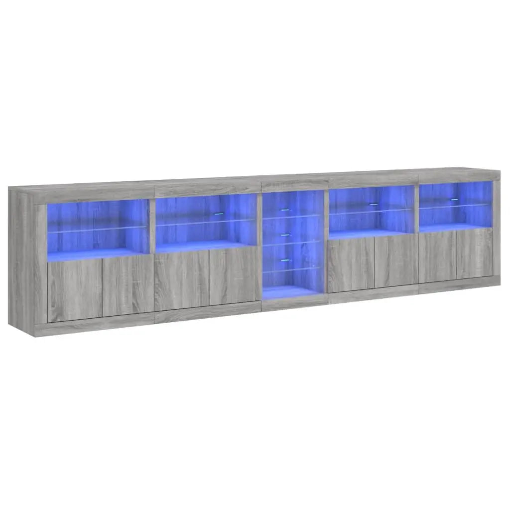 Buffet avec lumières LED sonoma gris 283x37x67 cm - XIOS