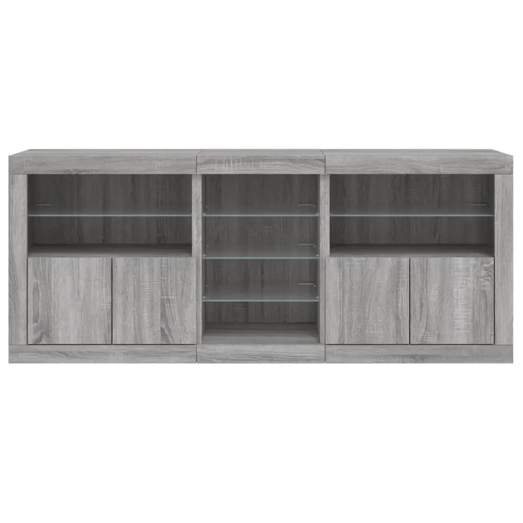 Buffet avec lumières LED sonoma gris 162x37x67 cm - XIOS
