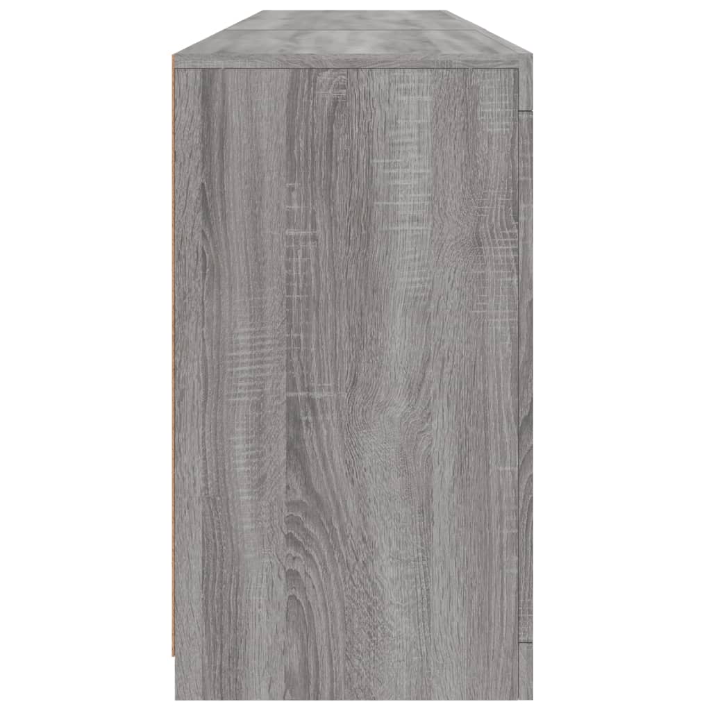 Buffet avec lumières LED sonoma gris 162x37x67 cm