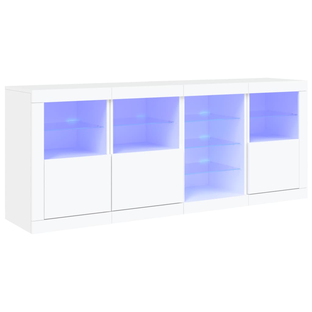 Buffet avec lumières LED blanc 164x37x67 cm - XIOS