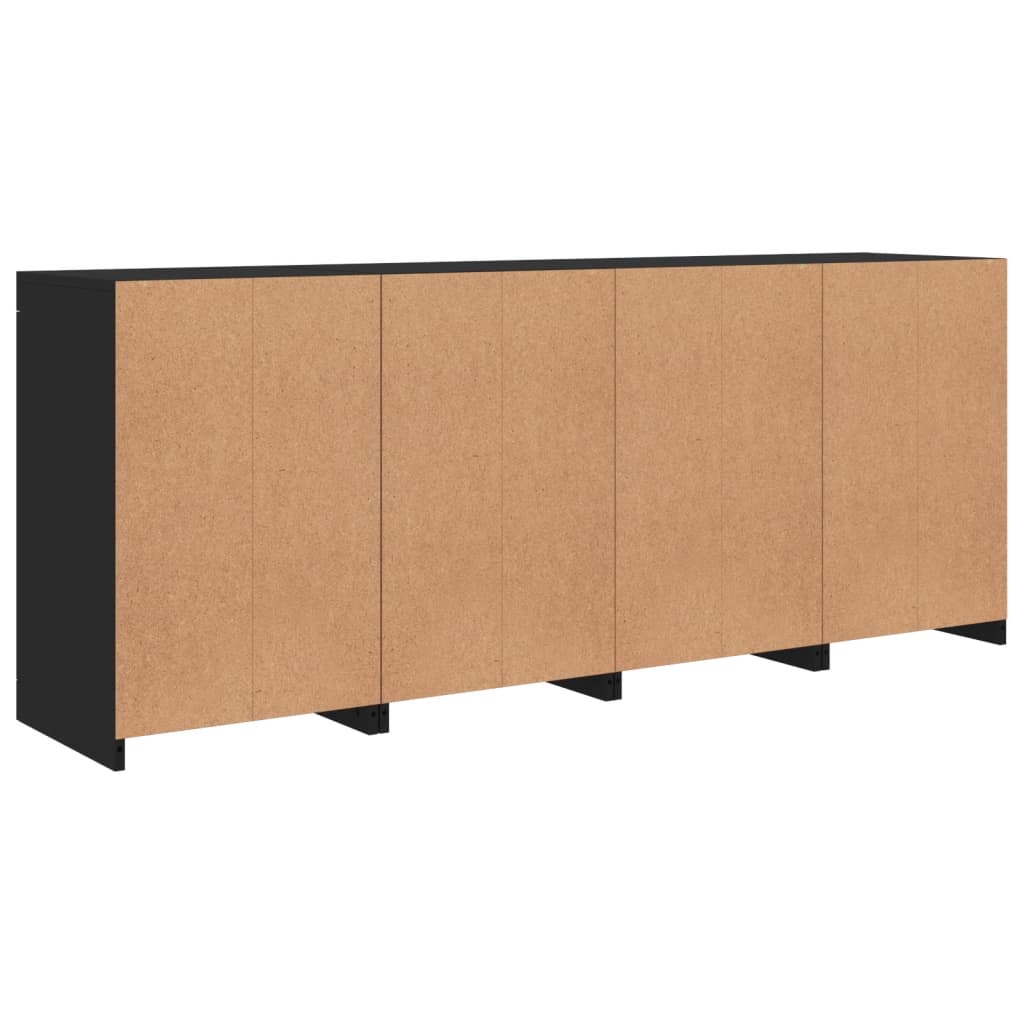 Buffet avec lumières LED noir 164x37x67 cm - XIOS
