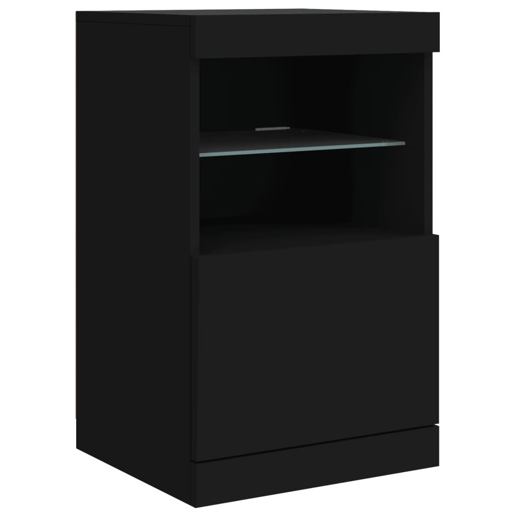 Buffet avec lumières LED noir 164x37x67 cm - XIOS