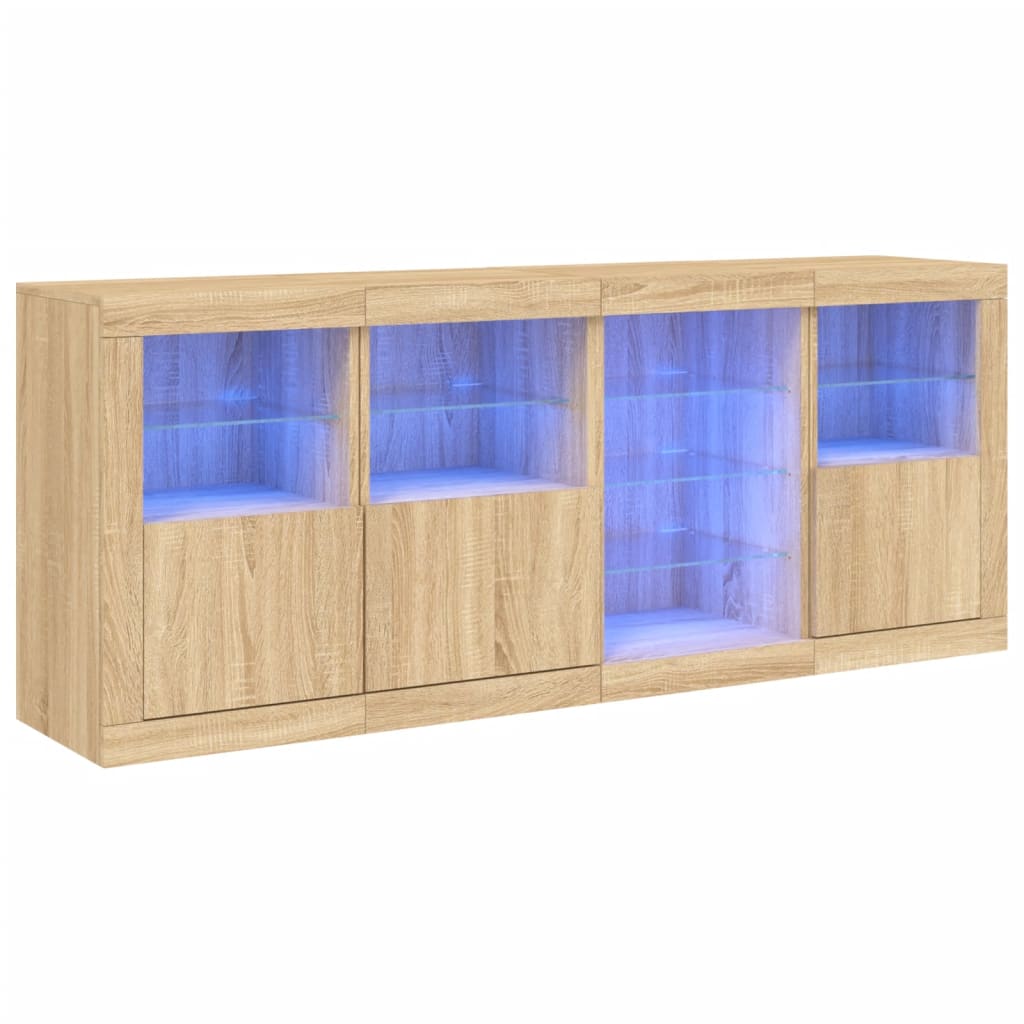 Buffet avec lumières LED chêne sonoma 164x37x67 cm Buffets & bahuts vidaXL