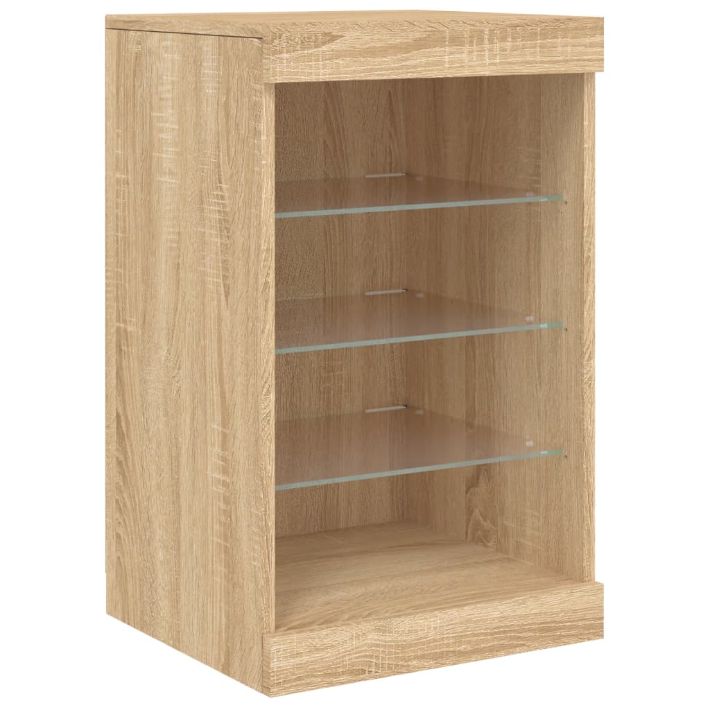 Buffet avec lumières LED chêne sonoma 164x37x67 cm