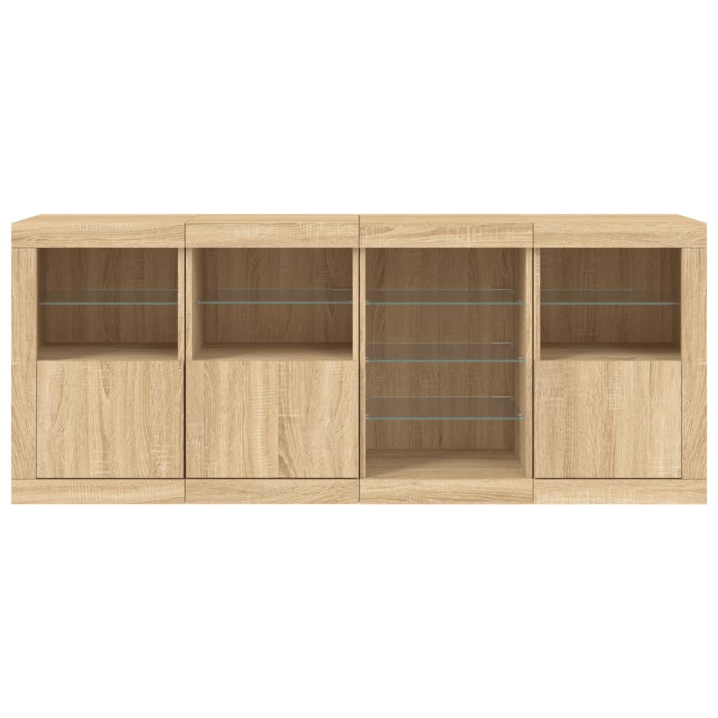 Buffet avec lumières LED chêne sonoma 164x37x67 cm Buffets & bahuts vidaXL