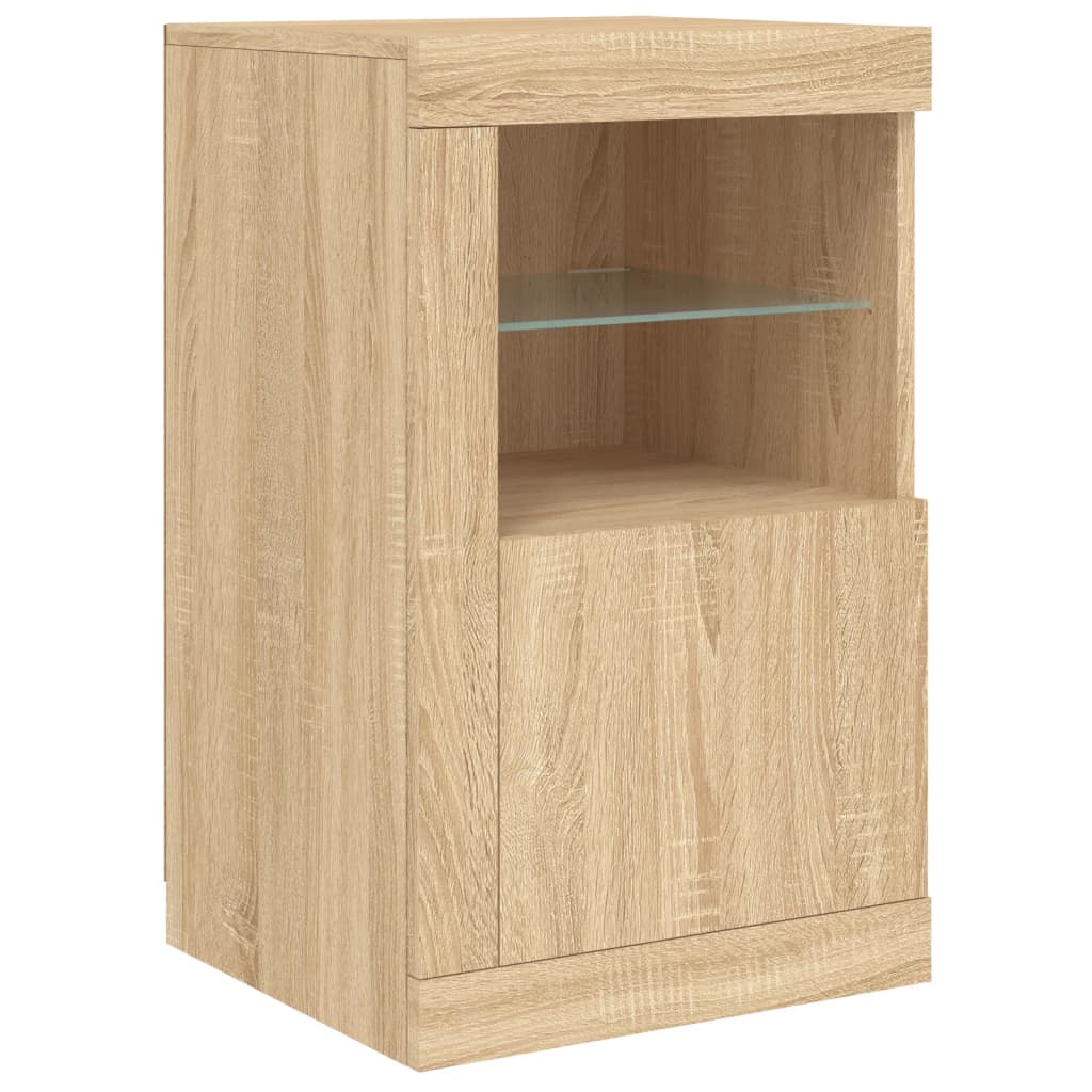 Buffet avec lumières LED chêne sonoma 164x37x67 cm Buffets & bahuts vidaXL