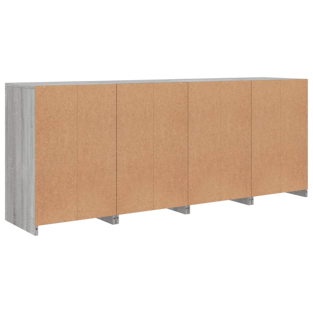 Buffet avec lumières LED sonoma gris 164x37x67 cm