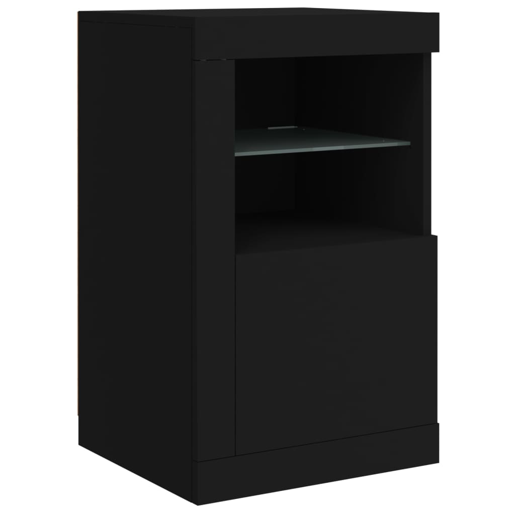 Buffet avec lumières LED noir 123x37x67 cm - XIOS