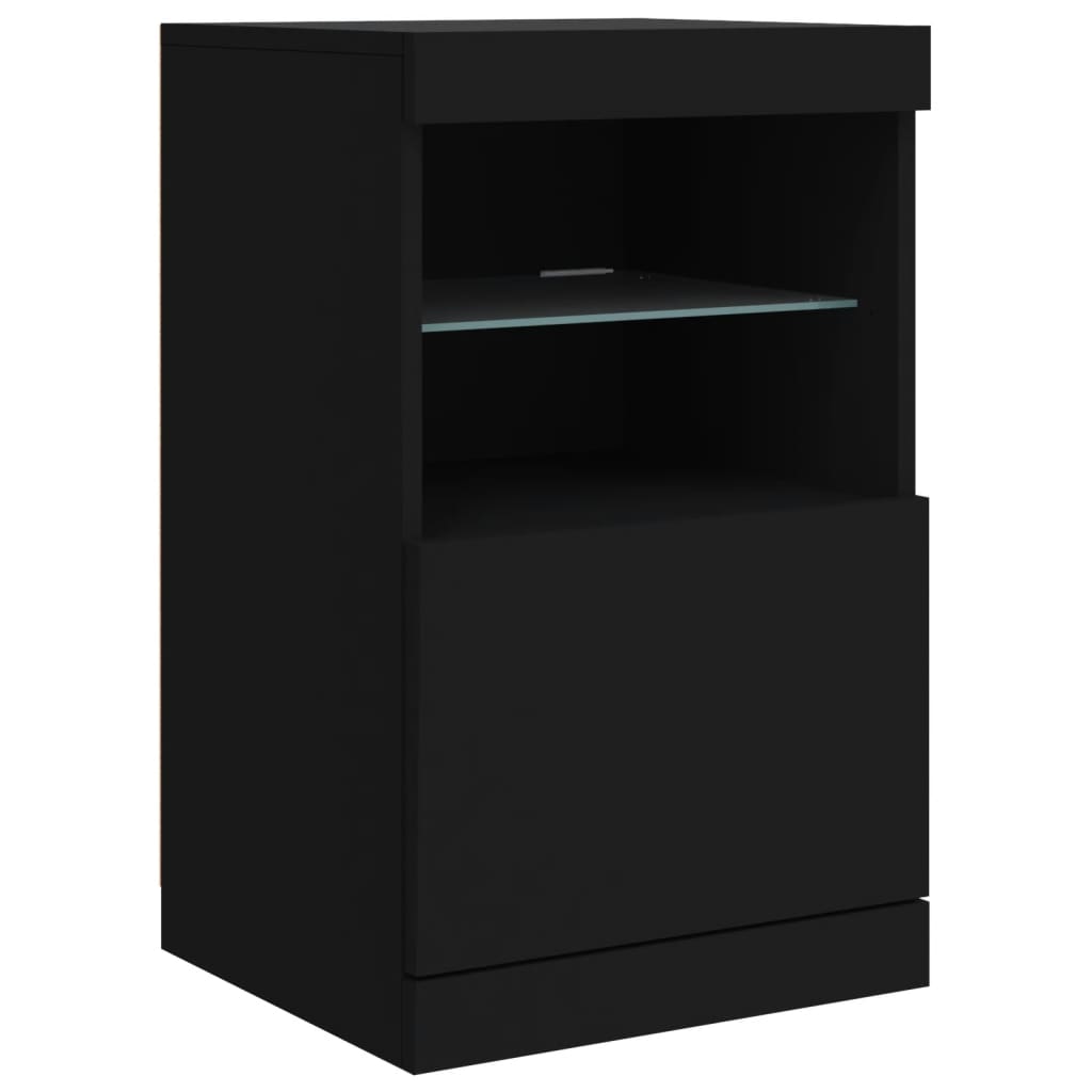 Buffet avec lumières LED noir 123x37x67 cm - XIOS
