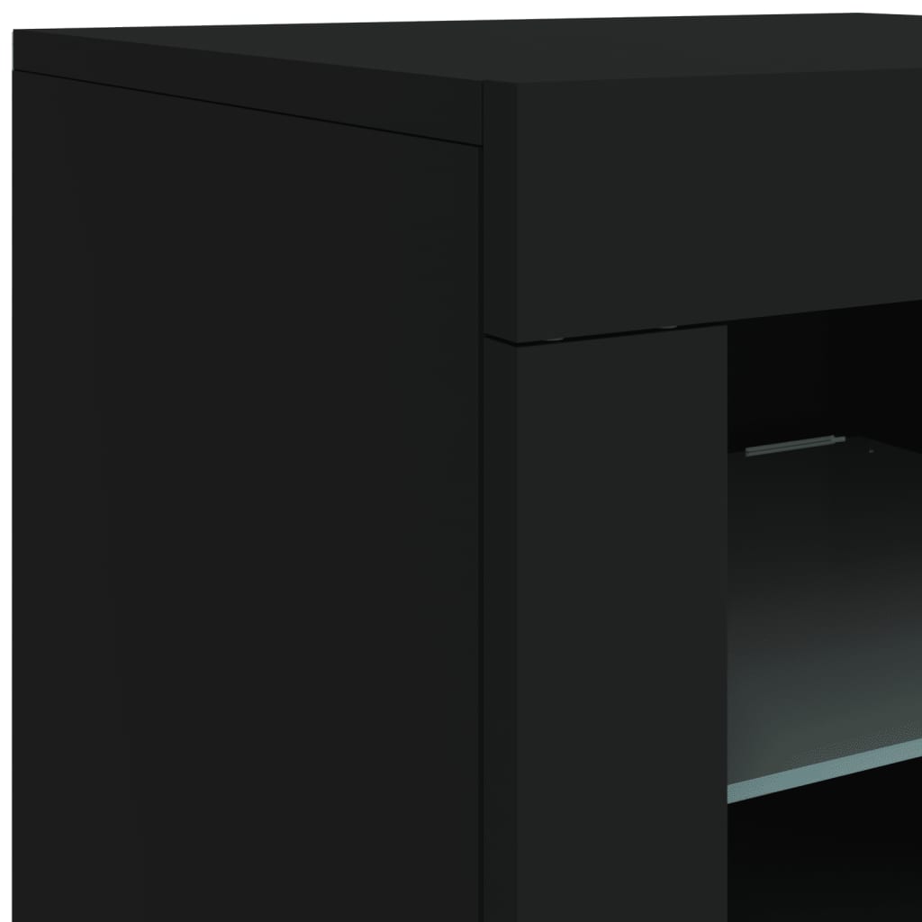 Buffet avec lumières LED noir 123x37x67 cm - XIOS