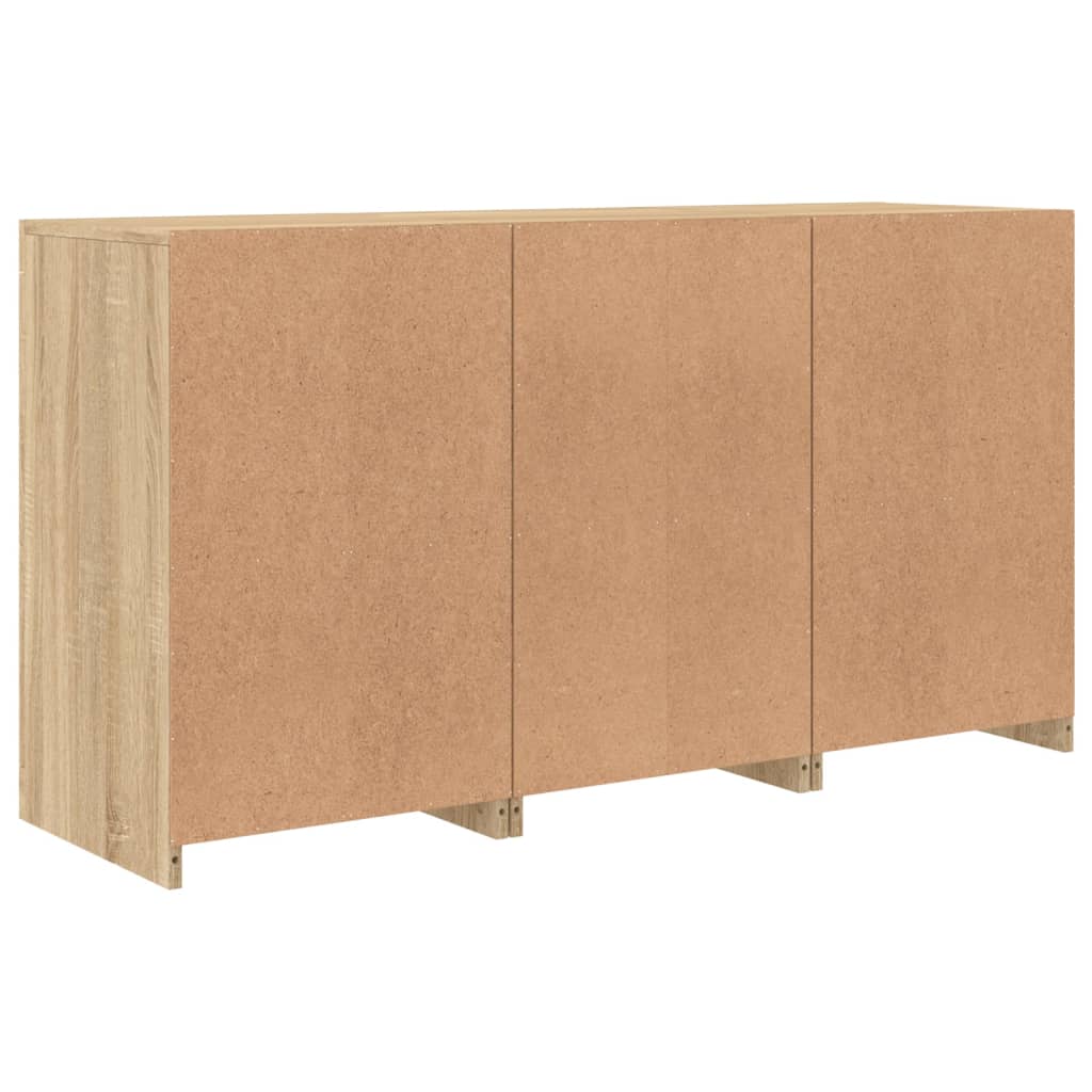 Buffet avec lumières LED chêne sonoma 123x37x67 cm Buffets & bahuts vidaXL