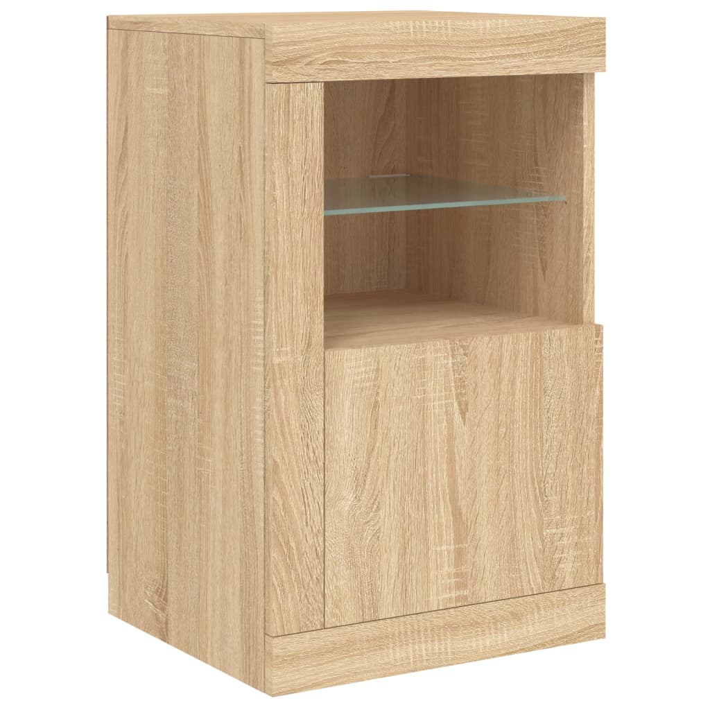 Buffet avec lumières LED chêne sonoma 123x37x67 cm Buffets & bahuts vidaXL