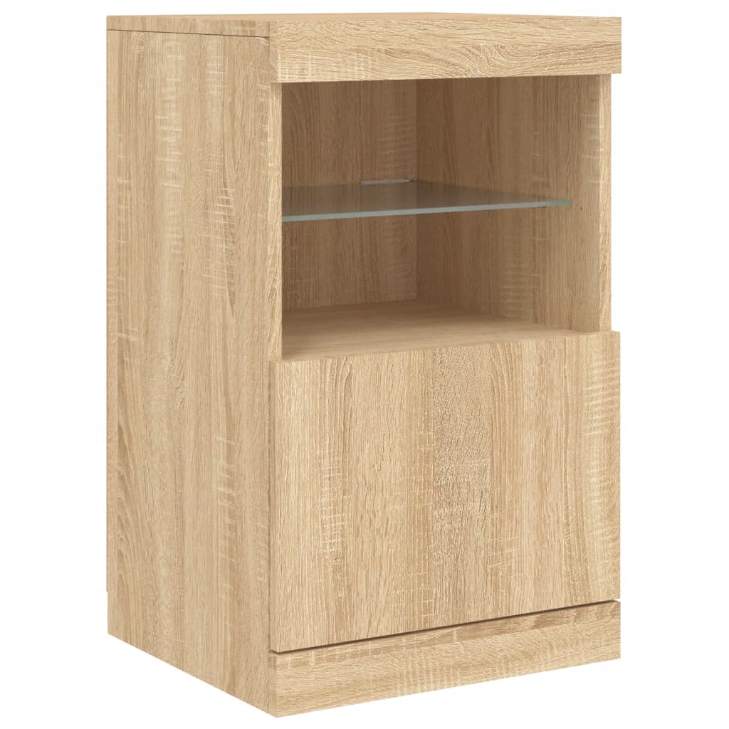 Buffet avec lumières LED chêne sonoma 123x37x67 cm Buffets & bahuts vidaXL