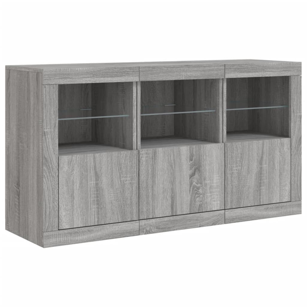 Buffet avec lumières LED sonoma gris 123x37x67 cm - XIOS
