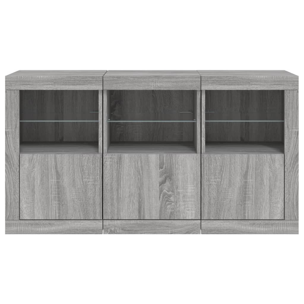 Buffet avec lumières LED sonoma gris 123x37x67 cm - XIOS