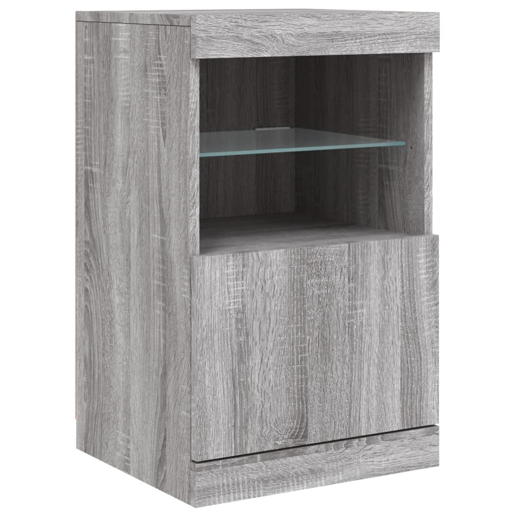 Buffet avec lumières LED sonoma gris 123x37x67 cm - XIOS