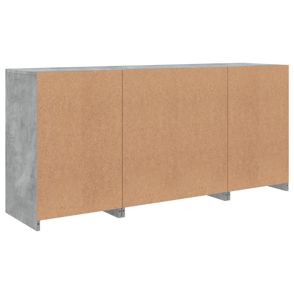 Buffet avec lumières LED gris béton 142,5x37x67 cm - XIOS
