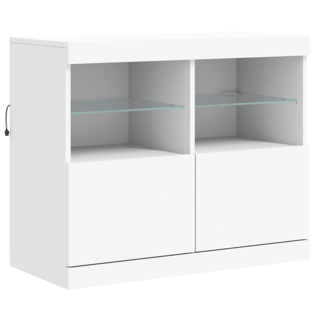 Buffet avec lumières LED blanc 163x37x67 cm - XIOS