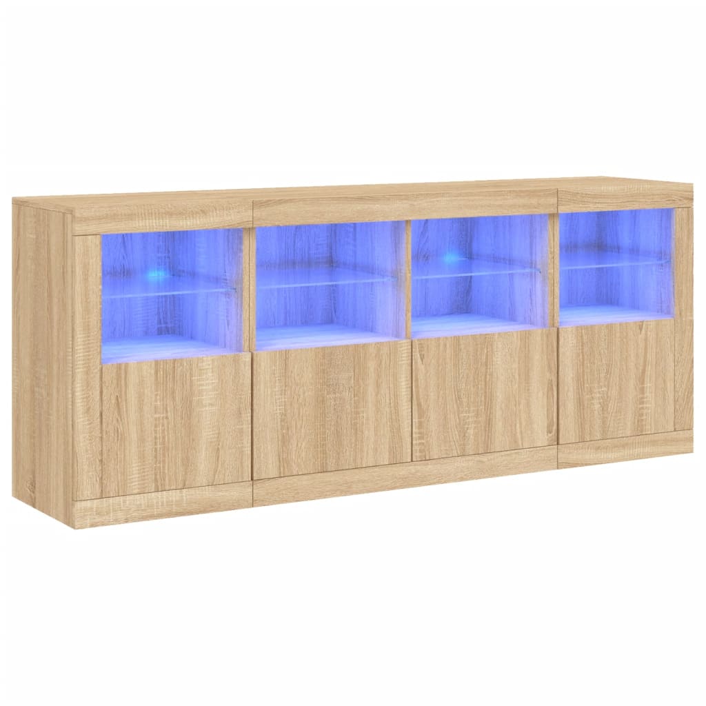 Buffet avec lumières LED chêne sonoma 163x37x67 cm Buffets & bahuts vidaXL