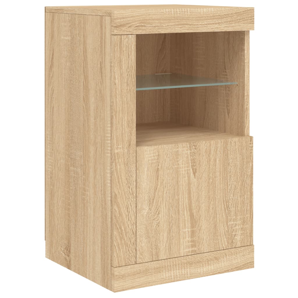 Buffet avec lumières LED chêne sonoma 163x37x67 cm Buffets & bahuts vidaXL