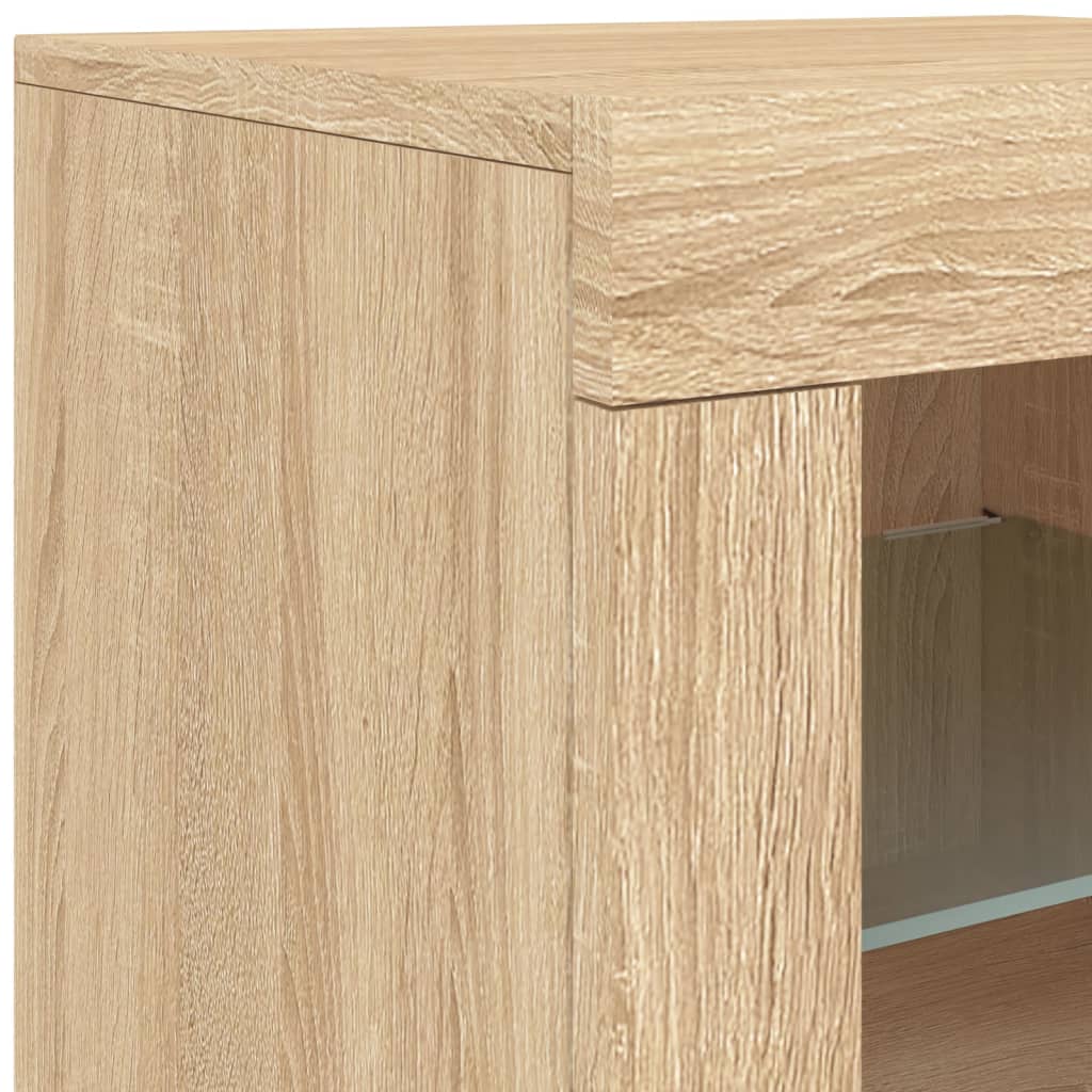 Buffet avec lumières LED chêne sonoma 163x37x67 cm Buffets & bahuts vidaXL