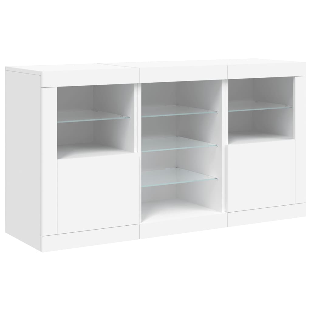 Buffet avec lumières LED blanc 123x37x67 cm - XIOS