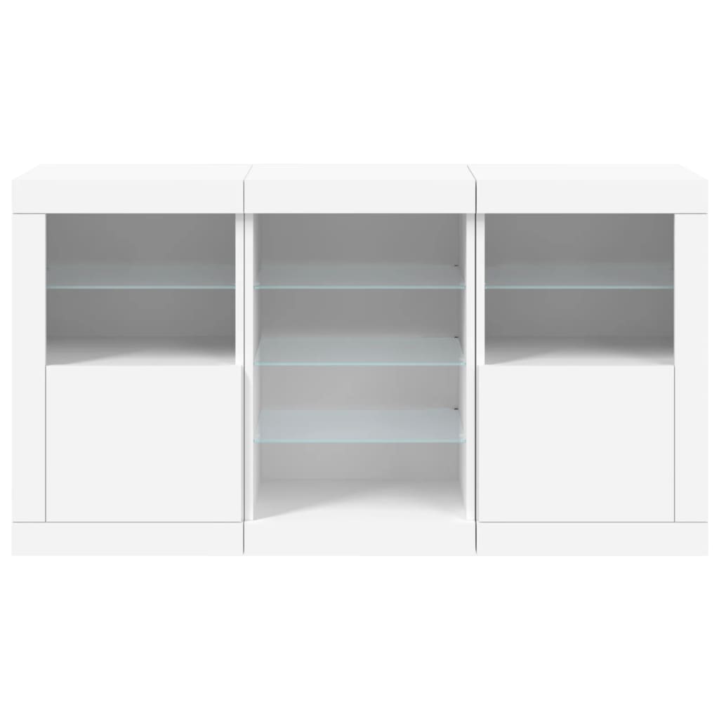 Buffet avec lumières LED blanc 123x37x67 cm - XIOS