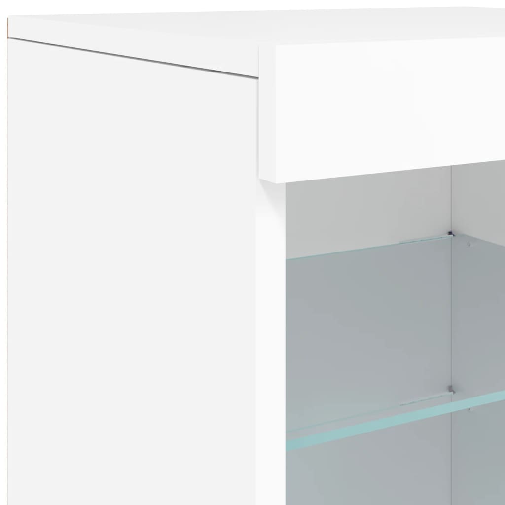 Buffet avec lumières LED blanc 123x37x67 cm - XIOS
