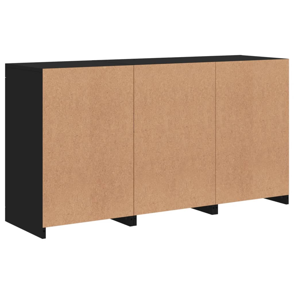 Buffet avec lumières LED noir 123x37x67 cm - XIOS