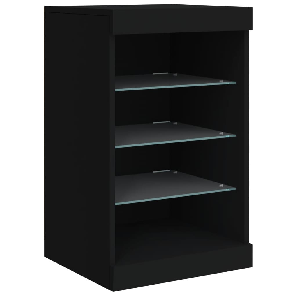 Buffet avec lumières LED noir 123x37x67 cm - XIOS