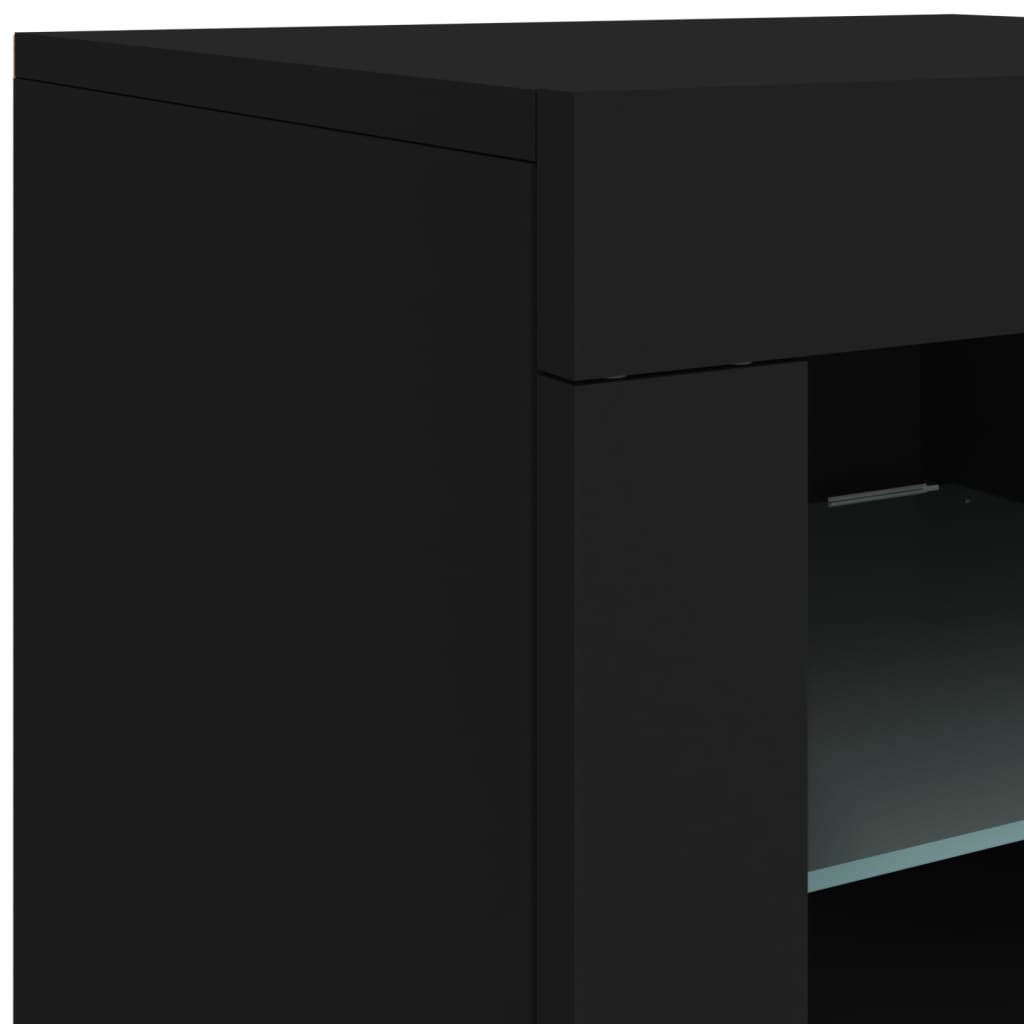 Buffet avec lumières LED noir 123x37x67 cm - XIOS