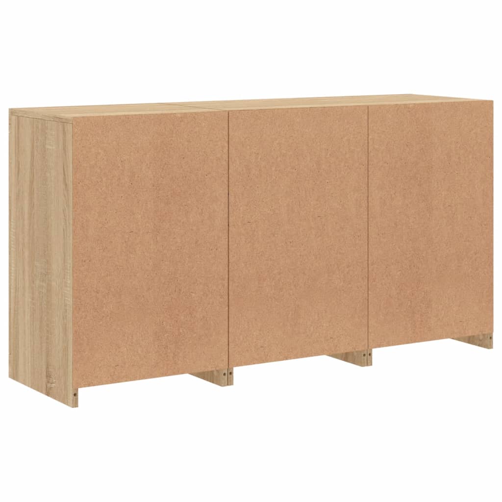 Buffet avec lumières LED chêne sonoma 123x37x67 cm Buffets & bahuts vidaXL