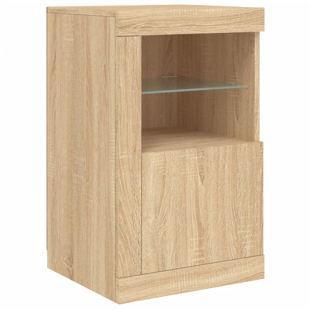 Buffet avec lumières LED chêne sonoma 123x37x67 cm Buffets & bahuts vidaXL