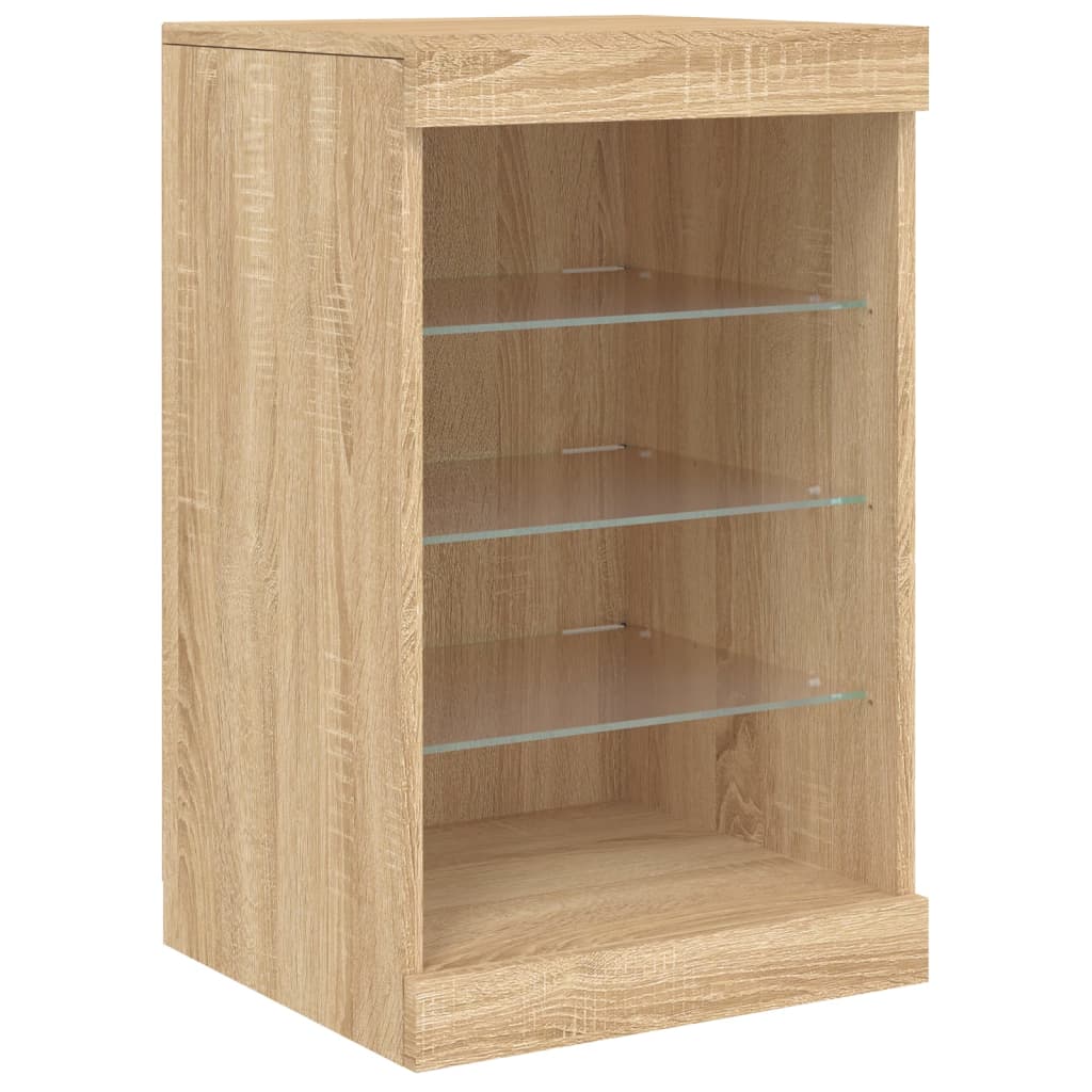 Buffet avec lumières LED chêne sonoma 123x37x67 cm Buffets & bahuts vidaXL