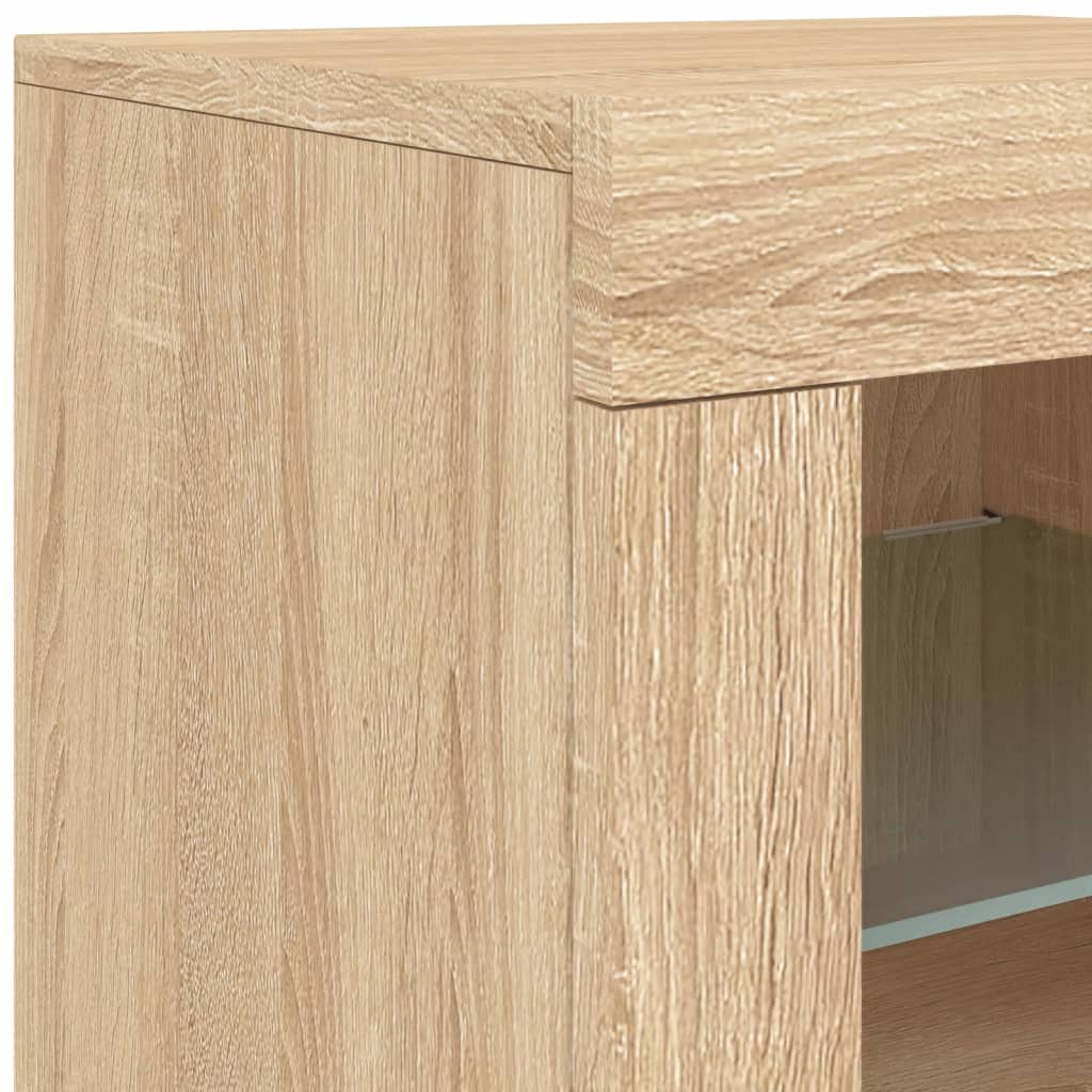 Buffet avec lumières LED chêne sonoma 123x37x67 cm Buffets & bahuts vidaXL