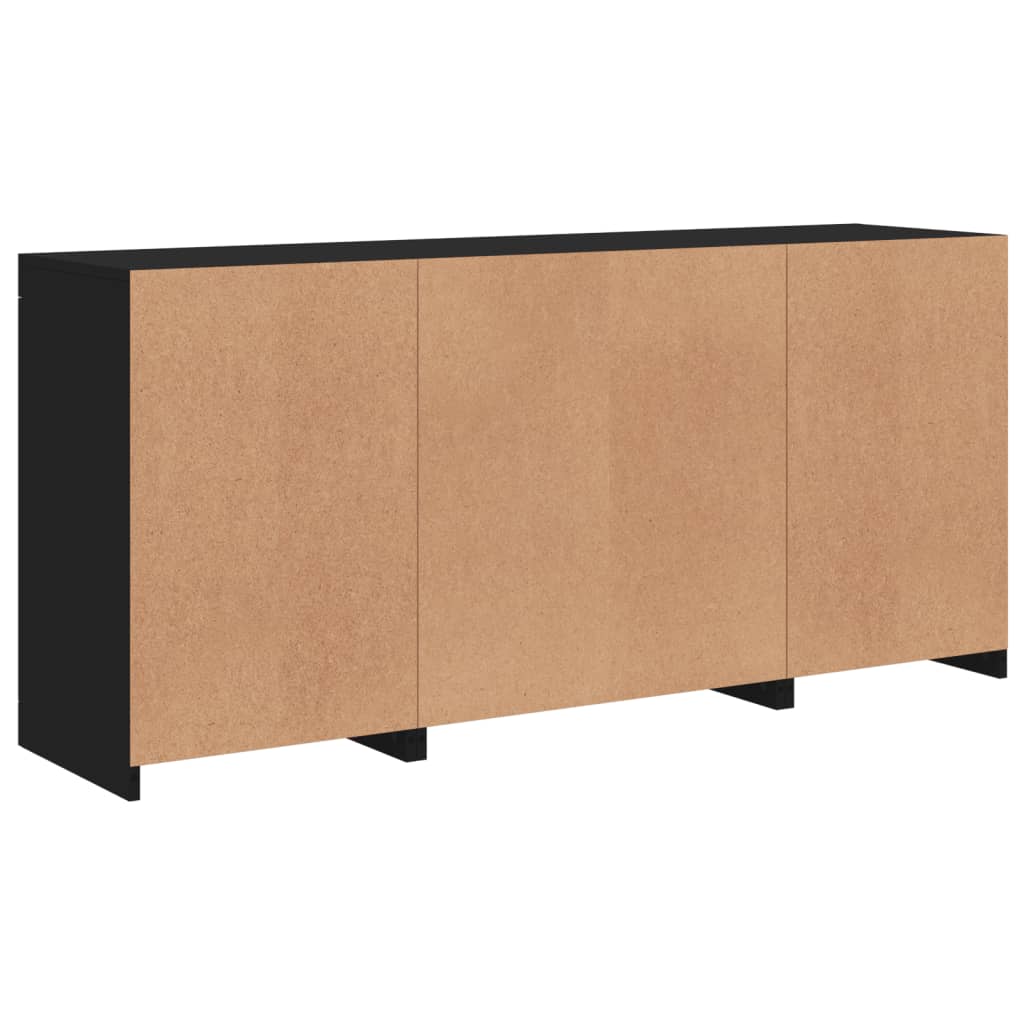 Buffet avec lumières LED noir 142,5x37x67 cm - XIOS