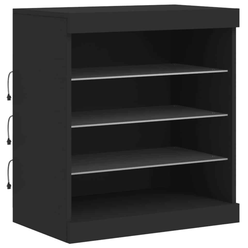 Buffet avec lumières LED noir 142,5x37x67 cm - XIOS