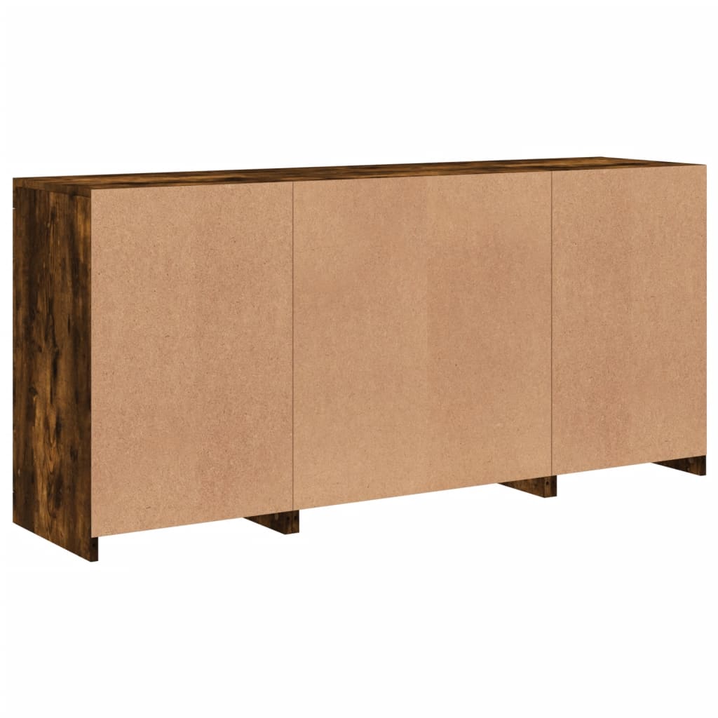 Buffet avec lumières LED chêne fumé 142,5x37x67 cm - XIOS