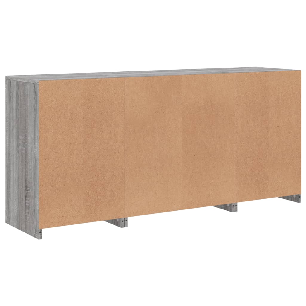 Buffet avec lumières LED sonoma gris 142,5x37x67 cm XIOS